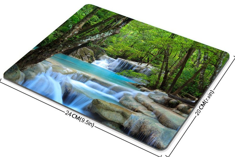 Smooffly Gaming Mouse Pad Custom,Waterfalls Creek Landscape Trees Waterfall Stones Non-Slip Thick Rubber Mouse pad,9.5 X 7.9 Inch (240mmX200mmX3mm) - Image 2